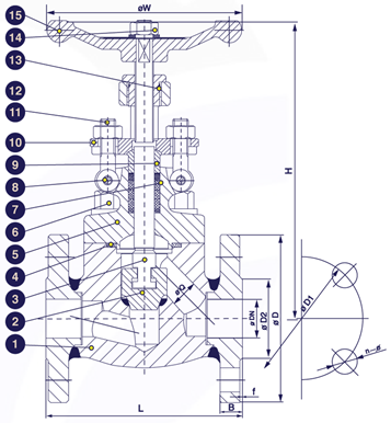 Gambar potongan globe valve ANSI 150 forged steel