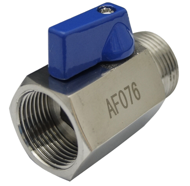 Ball valve mini SS316 - tuas kecil seperempat putaran, ulir BSPP
