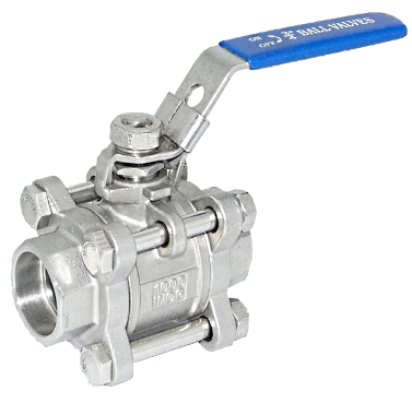 Ball valve 3-piece SS316 - dua end cap dan bodi tengah berbaut