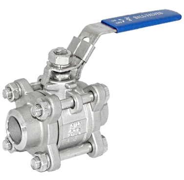 Ball valve 3-piece dengan baut bodi terlihat - bisa diservis di tempat