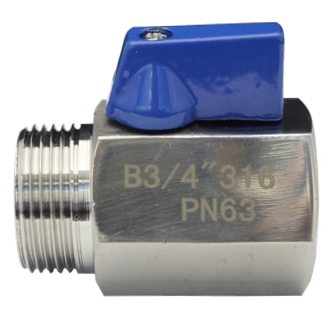 Ball valve mini SS316 male x female 1000 PSI