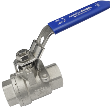2-piece ball valve seen into the port - full bore