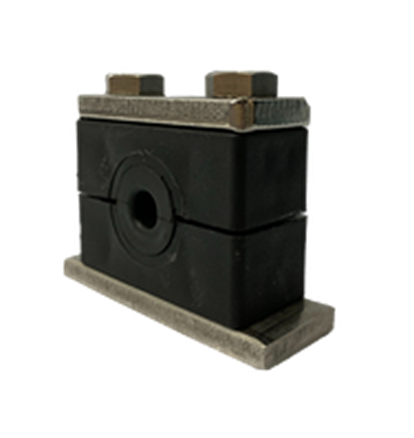 Rubber insert clamp opened