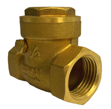 Brass swing check valve - screw-on cap with PTFE gasket