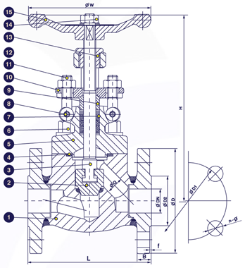 Gambar potongan globe valve JIS 10K SS316