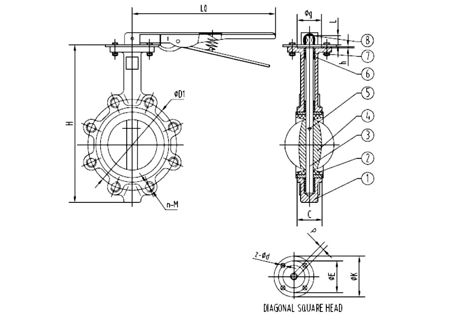 Butterfly valve Cast iron lug